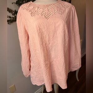 Cato 100% Cotton Embroidered Boho Peasant Top - XL